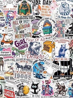 50ct assorted funny stickers